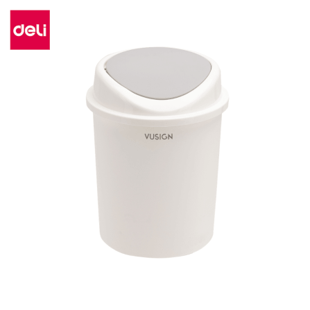 ถังขยะฝาสวิง DELI VS1107-WH-01 11ลิตร สีขาว_0